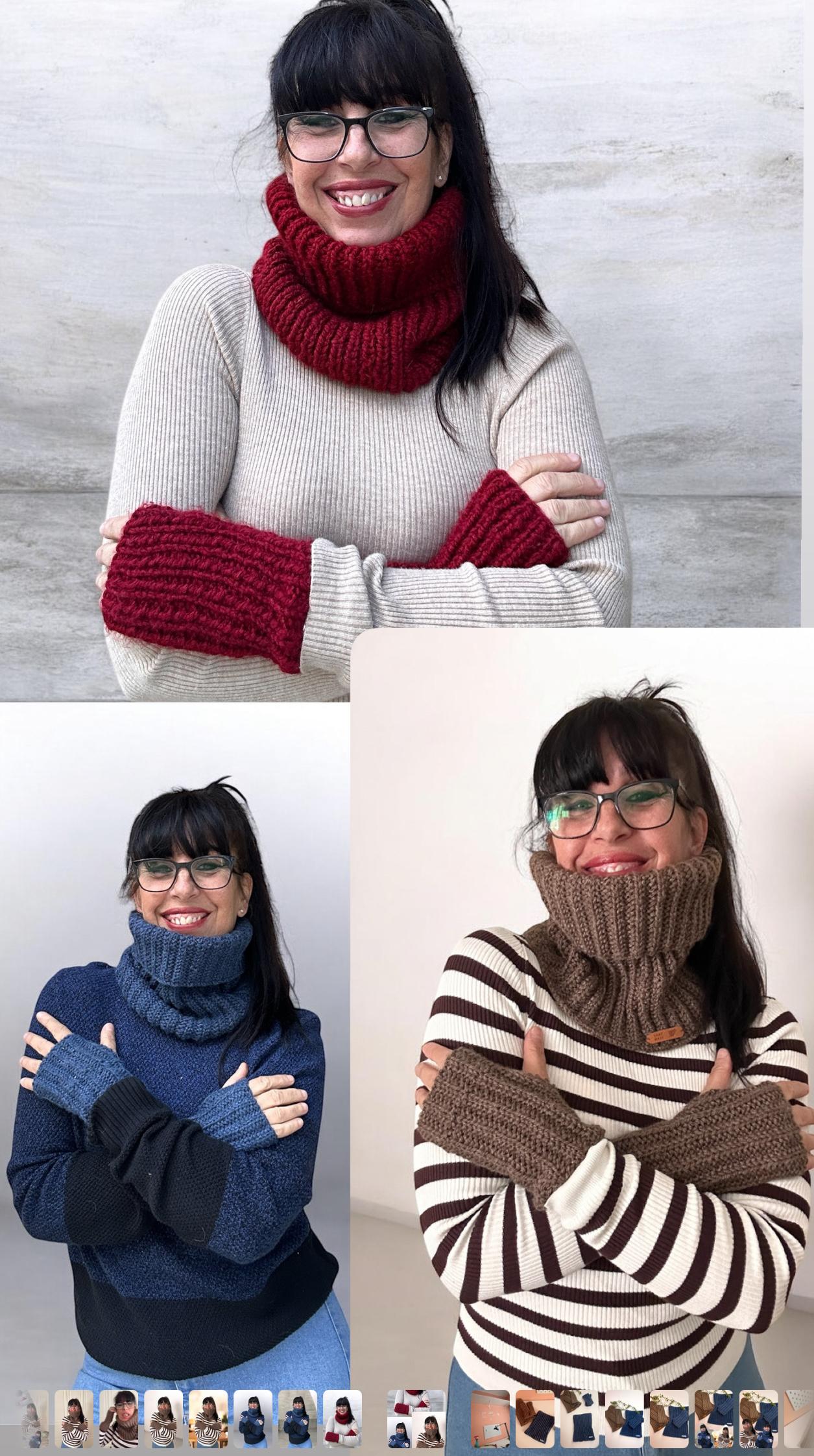 Cowl / Neckwarmer and Fingerless Gloves Set