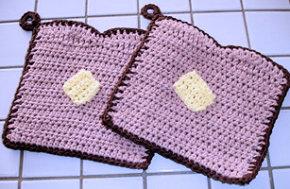 Buttered Toast Potholders
