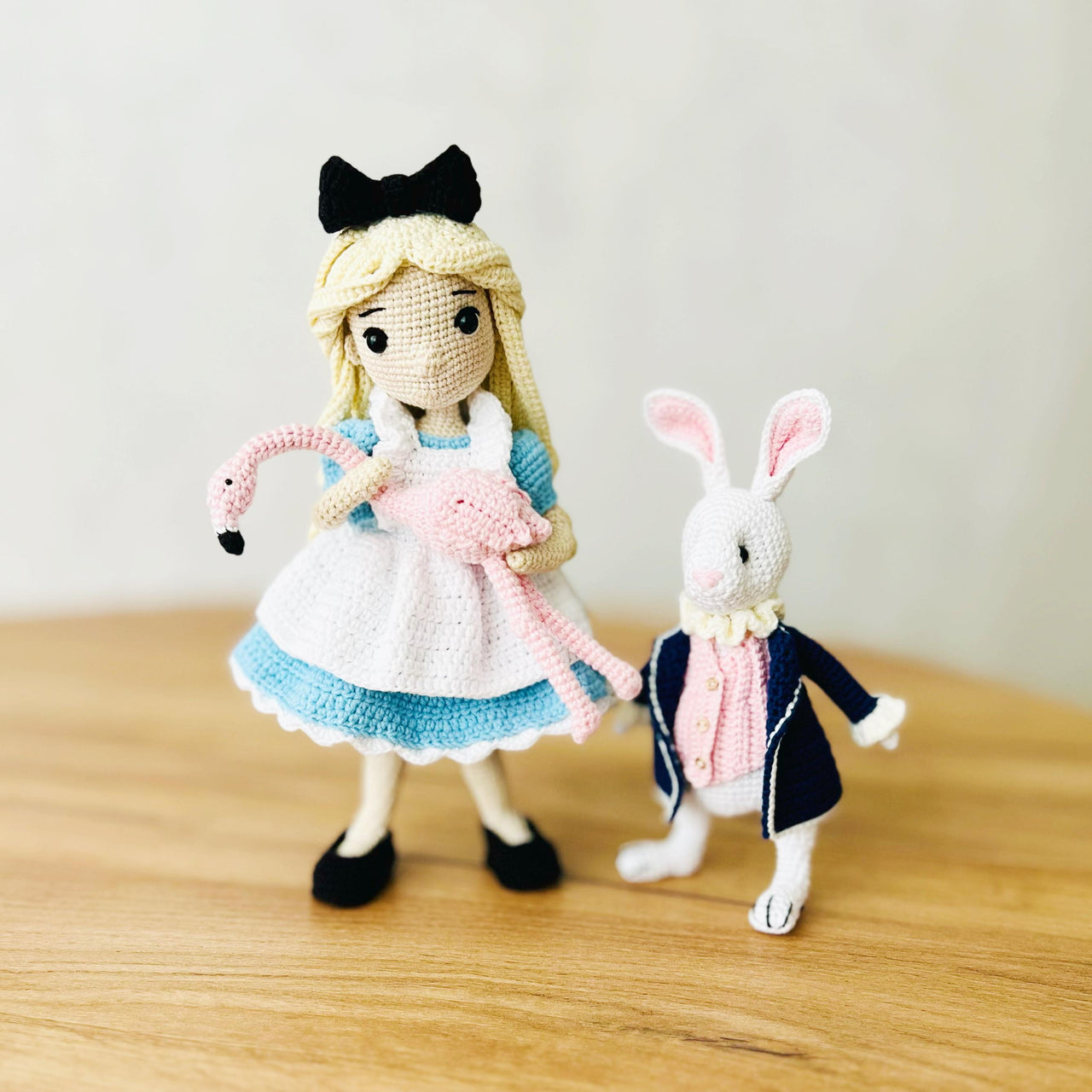 Crochet doll pattern, amigurumi doll with clothes, crochet bunny, amigurumi bunny, Alice and White rabbit