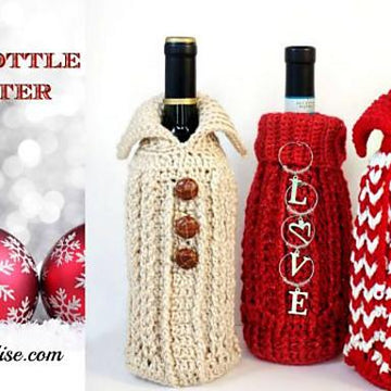 Holiday Bottle Sweater Gift Bag Cozy