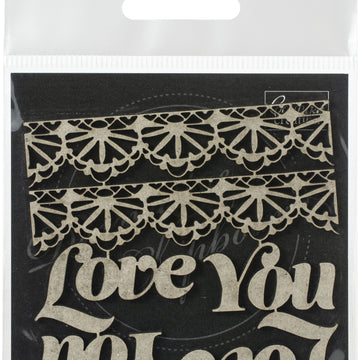 Artdeco Creations Couture Creations Peaceful Peonies Chipboard 6/Pkg - Love & Lace