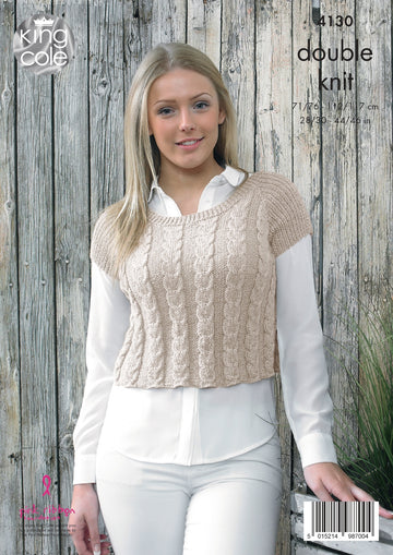 Ladies Fitted Top and Cardigan in King Cole Authentic DK - 4130 - Downloadable PDF