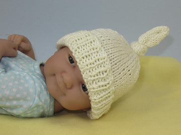 Just For Preemies - Premature Baby Topknot Beanie and Booties Set