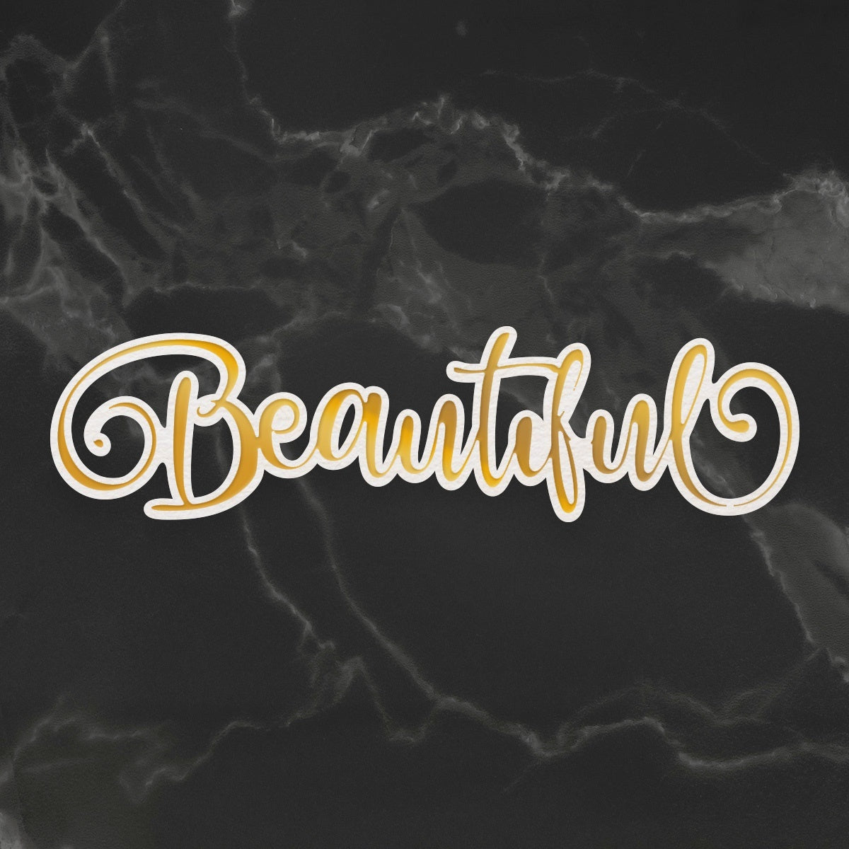 Artdeco Creations Delightful Sentiments Cut, Foil & Emboss Dies - Beautiful 5.1"X1.3"