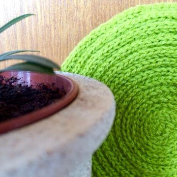 Placemat or Coaster. An I-cord Pattern in Patons Fab DK