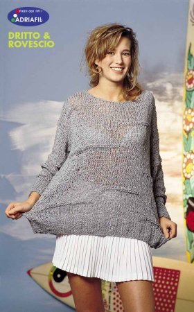 Grey Pullover in Adriafil Leaf - Downloadable PDF