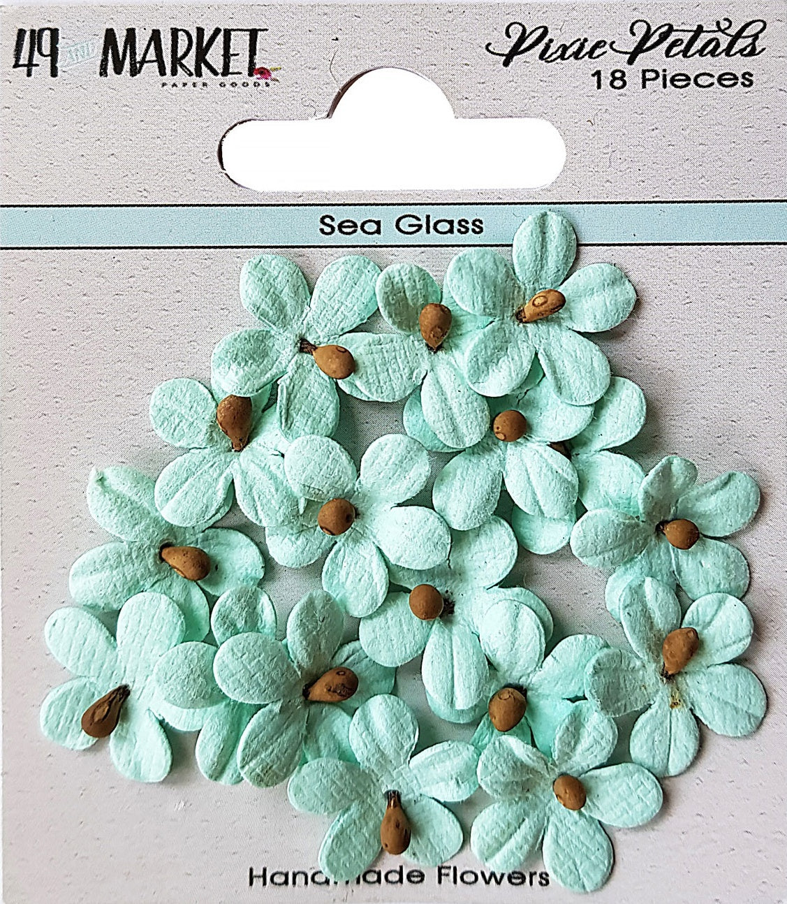 49 And Market Pixie Petals 18/Pkg - Sea Glass