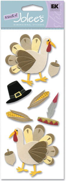 Jolees Touch Of Jolee's Dimensional Stickers - Thanksgiving Turkey