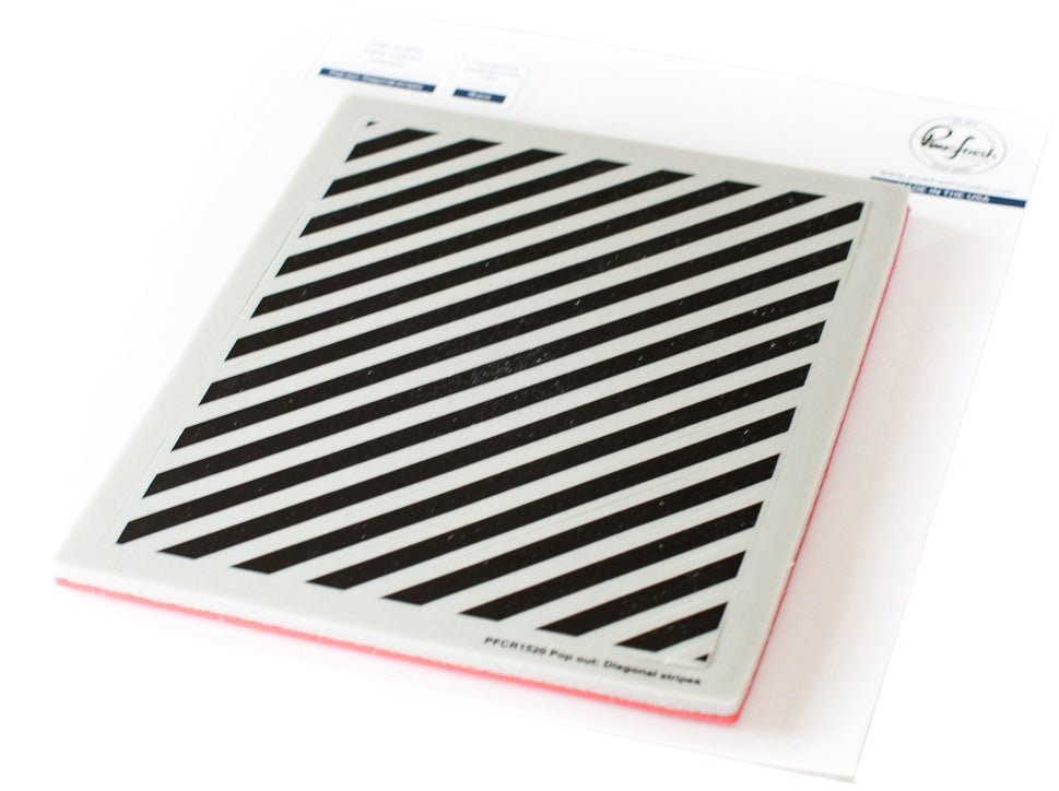 Pinkfresh Studio Cling Rubber Background Stamp Set A2 - Pop-Out Diagonal Stripes