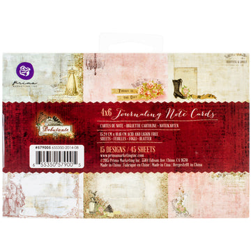 Prima Marketing Journaling Notecards Pad 4"X6" - Debutante, 15 Designs/3 Each