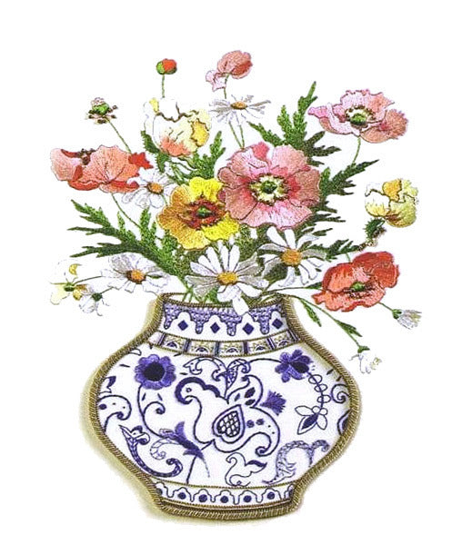 Rajmahal Glorious Poppies Printed Embroidery Kit - 18 x 24cm