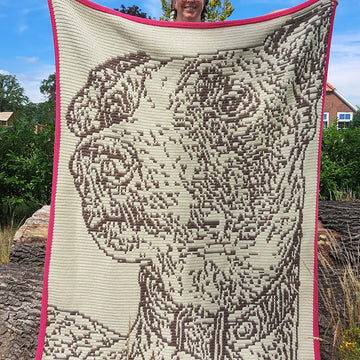 Whippet "Freya" | Dog Mosaic Crochet Blanket