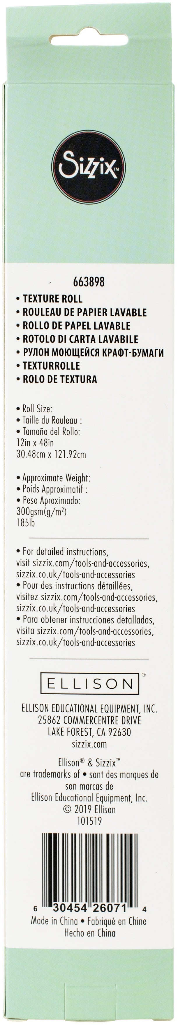 Sizzix Surfacez Texture Roll 12"X48" - Gray