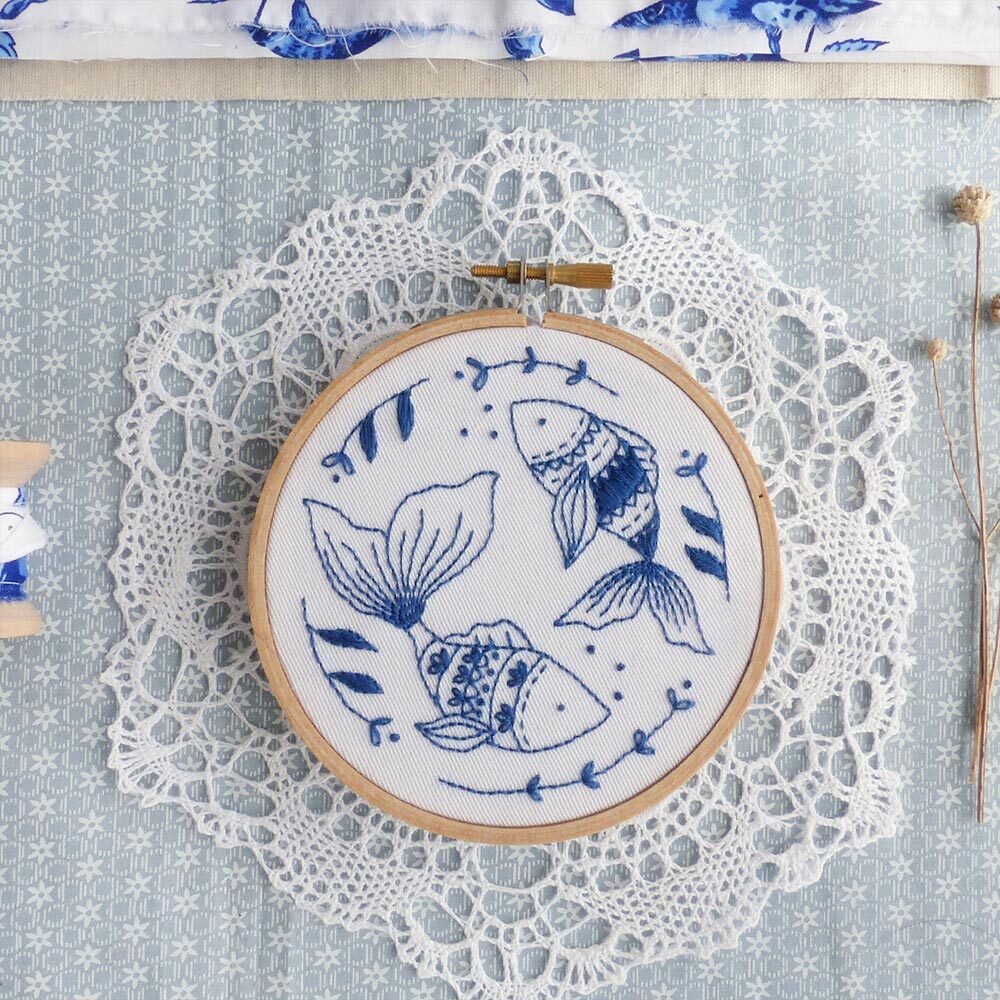 Tamar Ocean Fish Printed Embroidery Kit - 4in