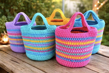 Girls Crochet Tote Bag Purse
