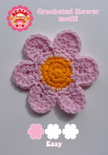 Crocheted flower motif