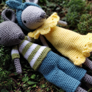 Mary and Mike Mice Mouse Doll Dolls Heart Crochet Amigurumi