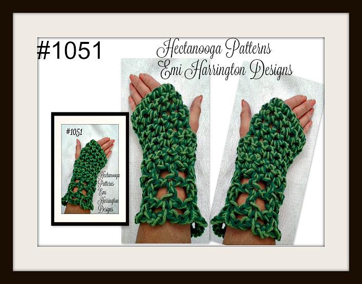 1051-Green Fingerless Gloves