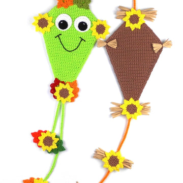 Autumn kite hanging decoration for door, walls & windows - easy from scraps of yarn