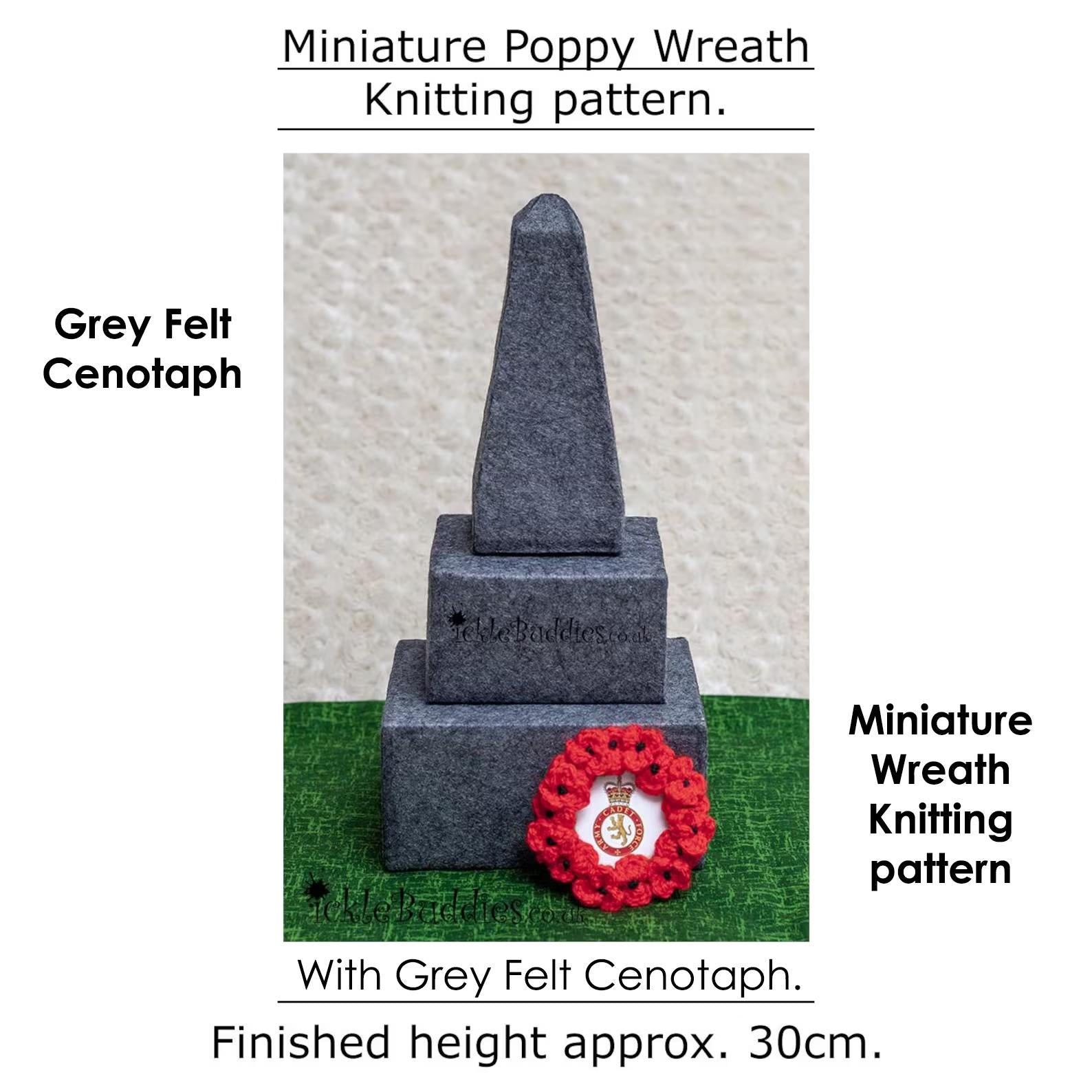 Knitted wreath and FELT Cenotaph
