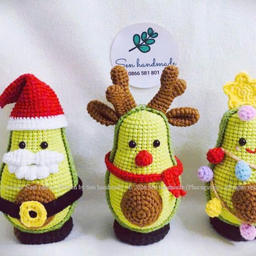 Avocado Noel Edition- Crochet pattern - PDF file - English