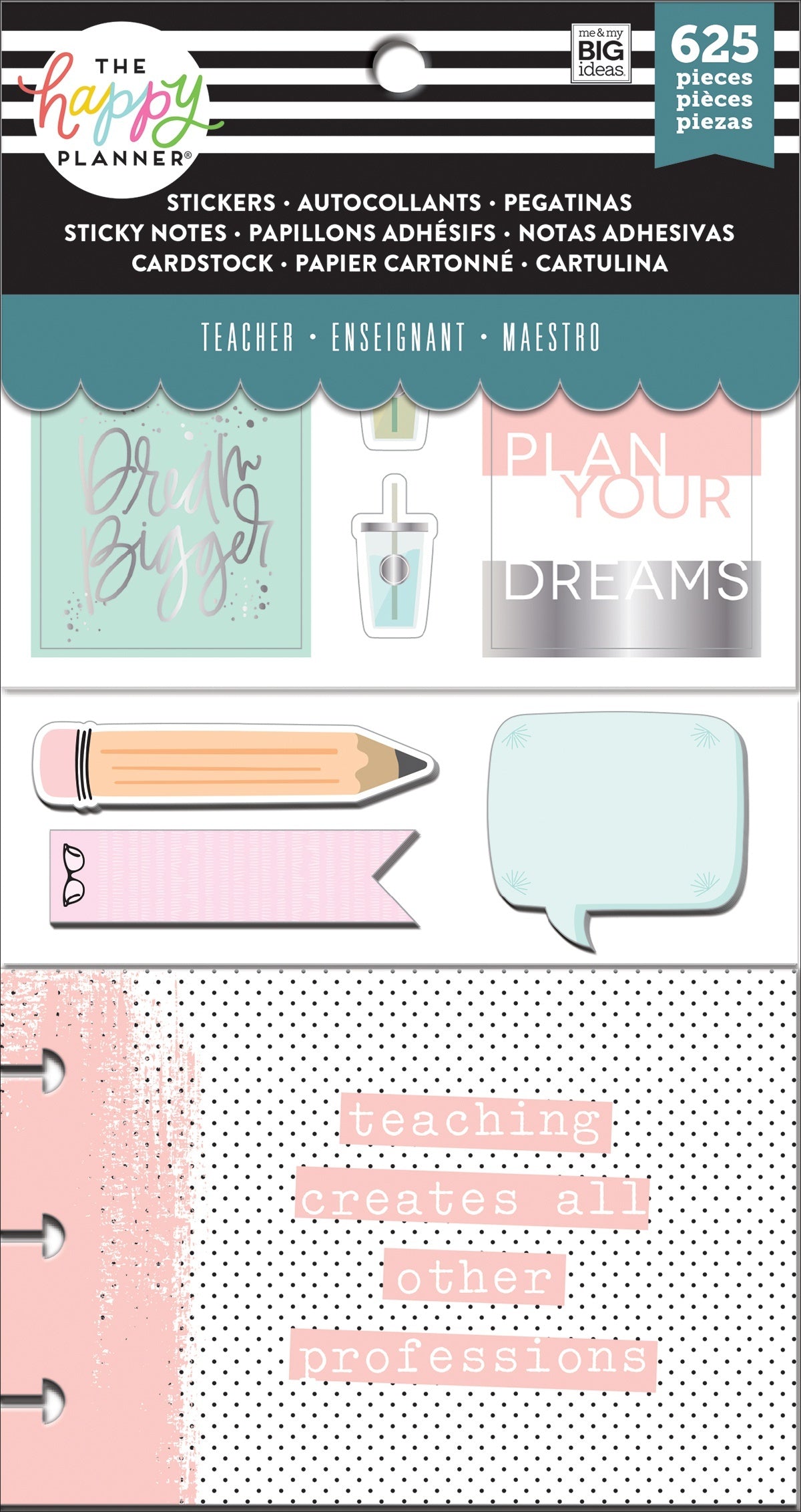 Happy Planner Note Cards/Sticky Note Multi Pack - Simply Teach (teacher)