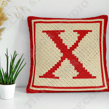 Letter X Pillow Cover C2C CROCHET PATTERN