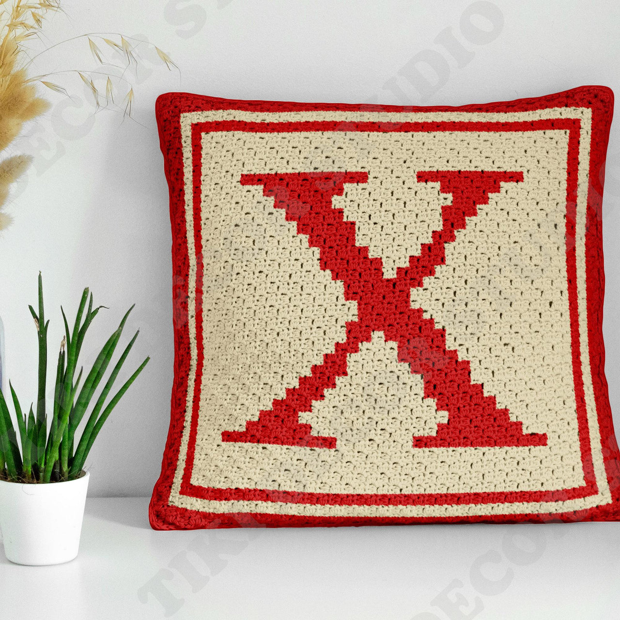 Letter X Pillow Cover C2C CROCHET PATTERN