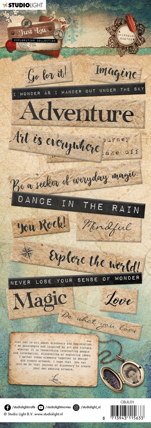 Studio Light Just Lou Exploration Chipboard Elements - NR. 01