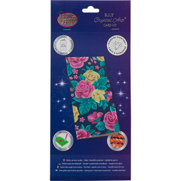 Crystal Art Pretty Flowers, 11x22cm Card Diamond Painting Kit