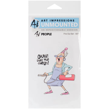 Art Impressions People Cling Rubber Stamps - Fire Out