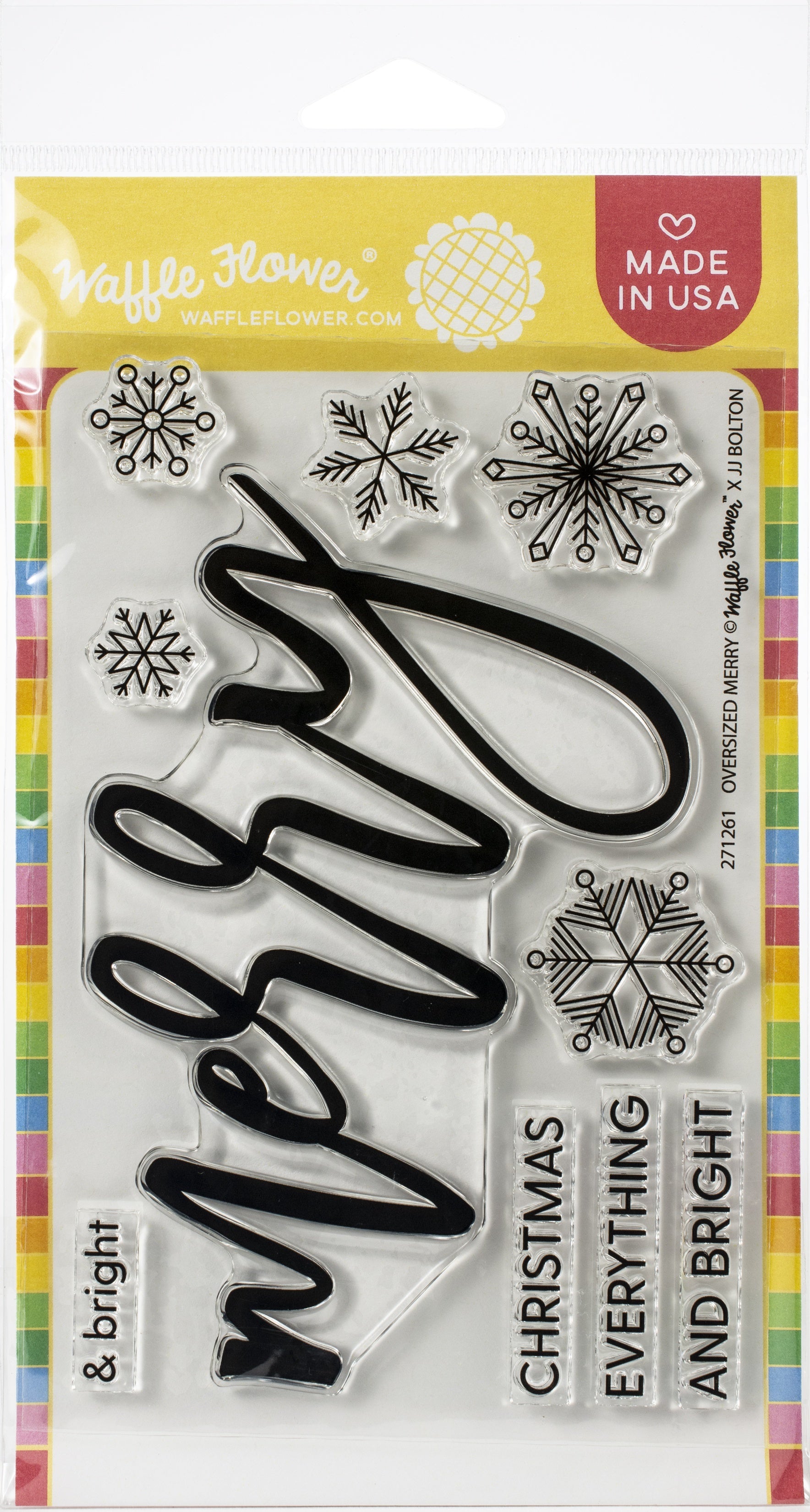 Waffle Flower Crafts Clear Stamps 4"X6" - Oversized Merry
