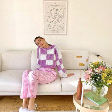 Klaudia Checkered Jumper