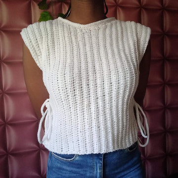 Ribbed crochet vest top