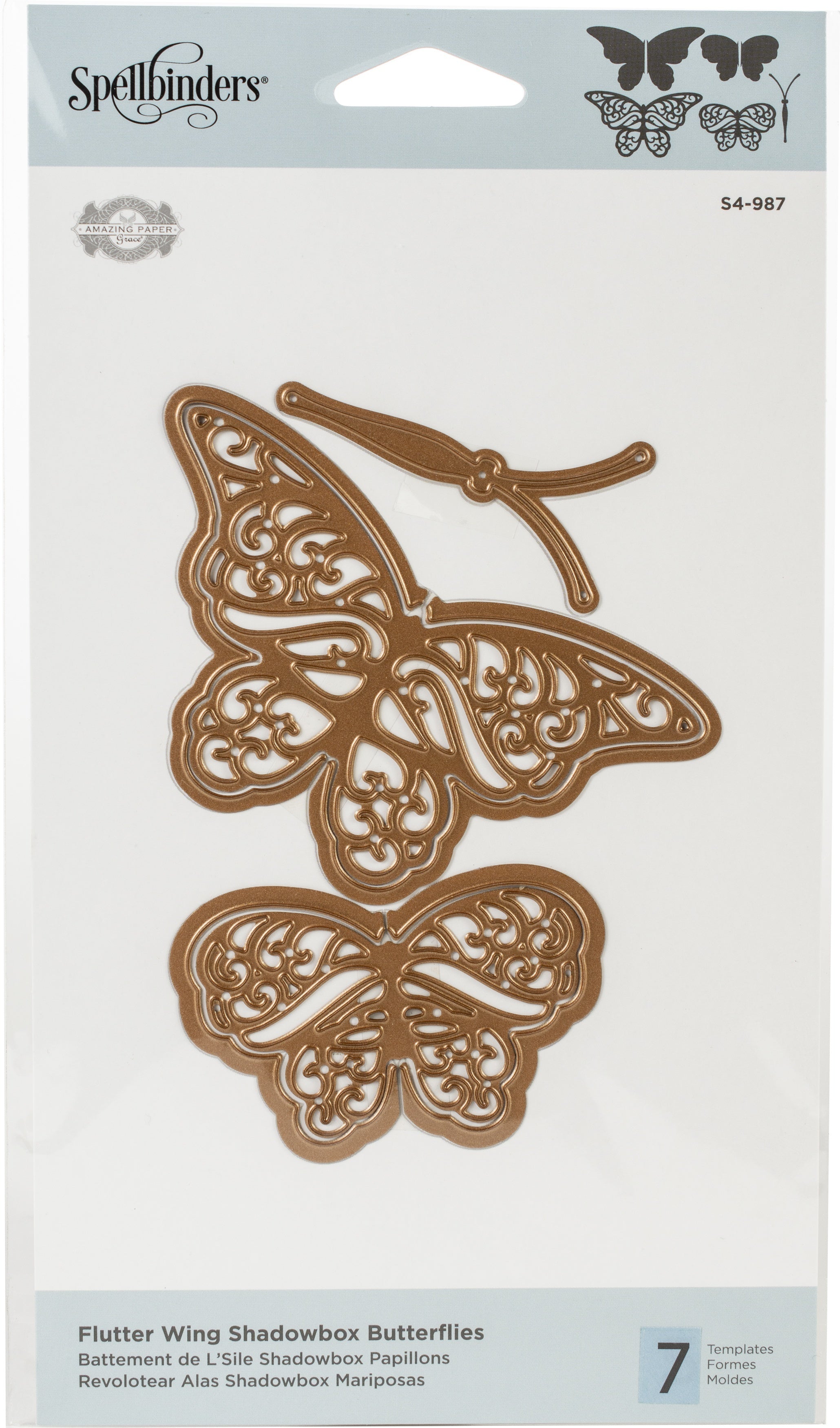 Spellbinders Shapeabilities Dies By Becca Feeken - Flutter Wing Shadowbox Butterflies