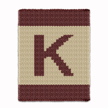 Letter K - Intarsia chart for finger knit blanket