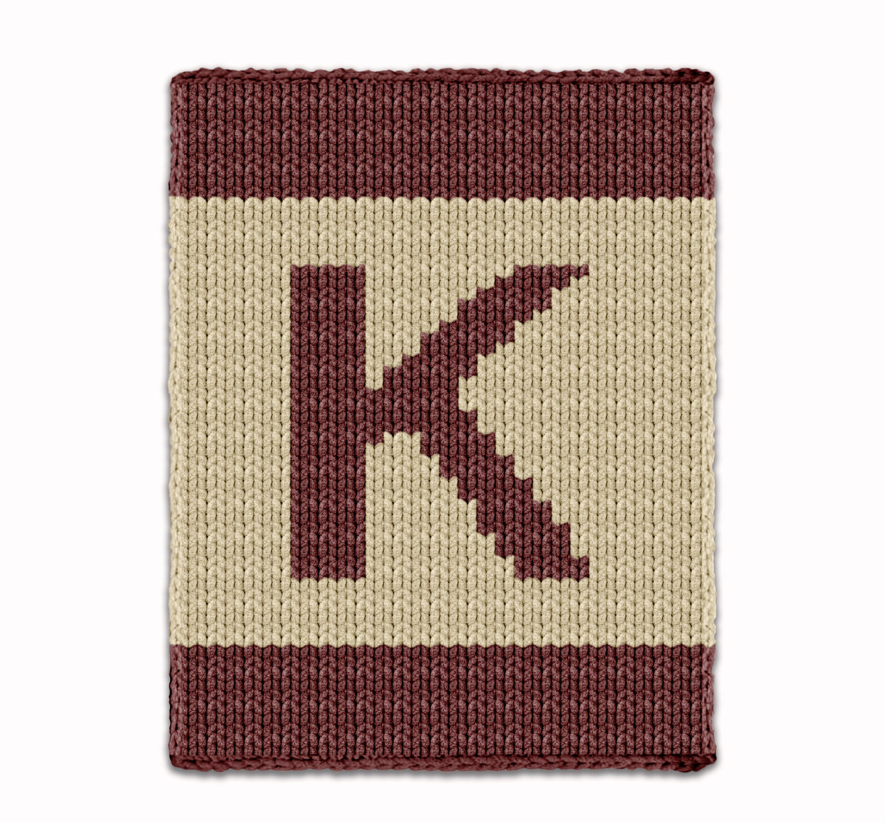 Letter K - Intarsia chart for finger knit blanket