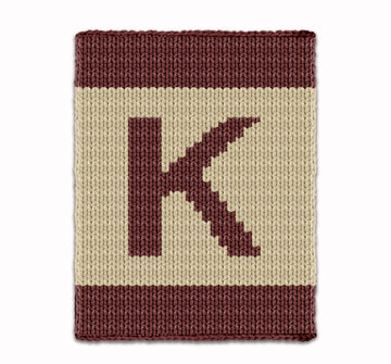 Letter K - Intarsia chart for finger knit blanket