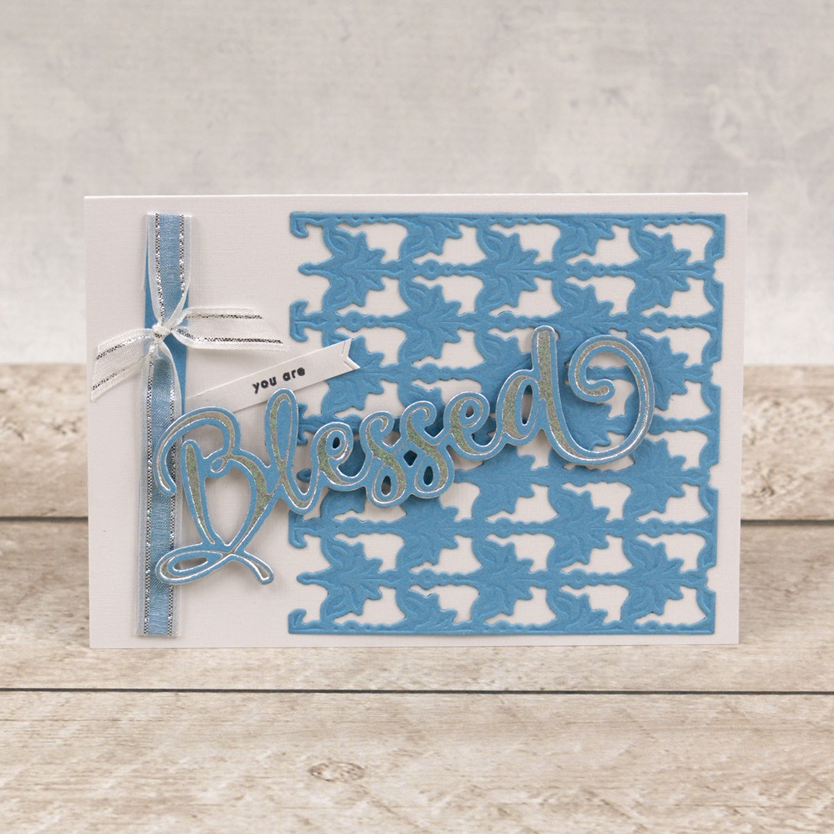 Artdeco Creations Delightful Sentiments Cut, Foil & Emboss Dies - Blessed 4.7"X1.7"