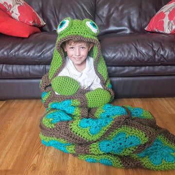 2in1 Sea Turtle Tortoise Hooded Blanket Crochet Pattern