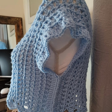 Pastel Blue Crochet Lace Top