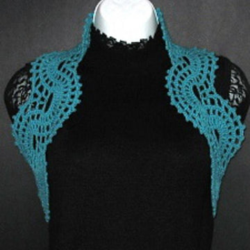 Exquisite Aqua Wheelie Lace Scarf