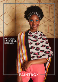 Pardus Fair Isle Shawl - Free Crochet Pattern For Women in Paintbox Yarns