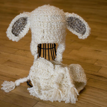 Lamb / Puppy Dog Baby Hat & Diaper Cover
