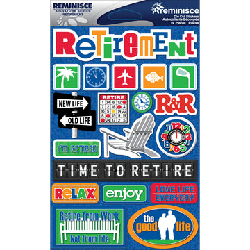 Reminisce Signature Series Dimensional Stickers 4.5"X6" - Retirement