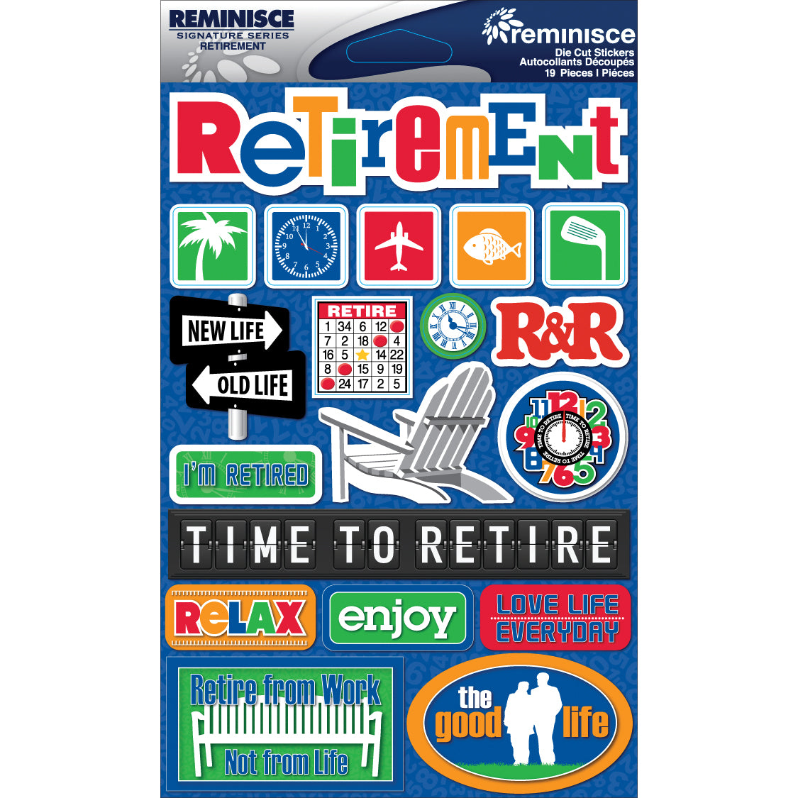 Reminisce Signature Series Dimensional Stickers 4.5"X6" - Retirement
