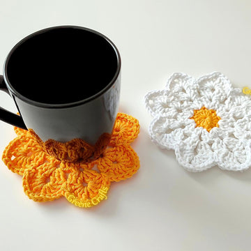 Daisy Coasters - Beginner-friendly Crochet Pattern / Margerite Untersetzer