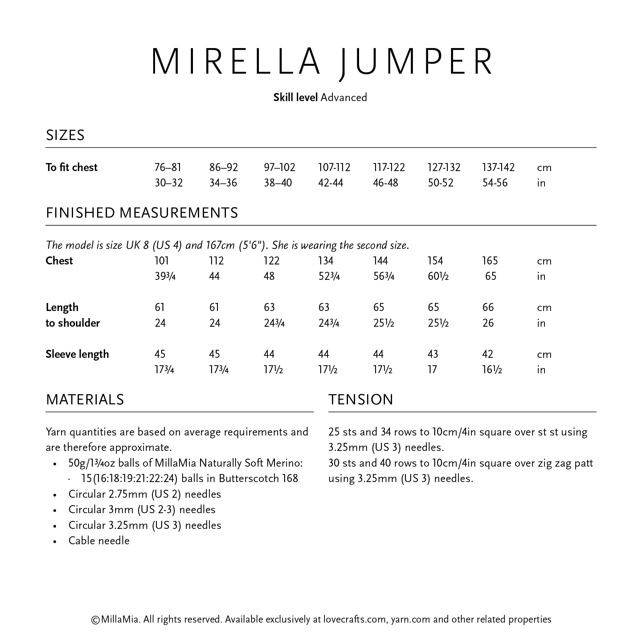 Mirella Jumper - Knitting Pattern for Women in MillaMia Naturally Soft Merino