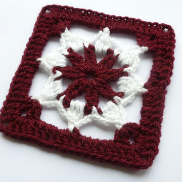 Crochet Granny Square Floral Afghan Block Motif LD-0118