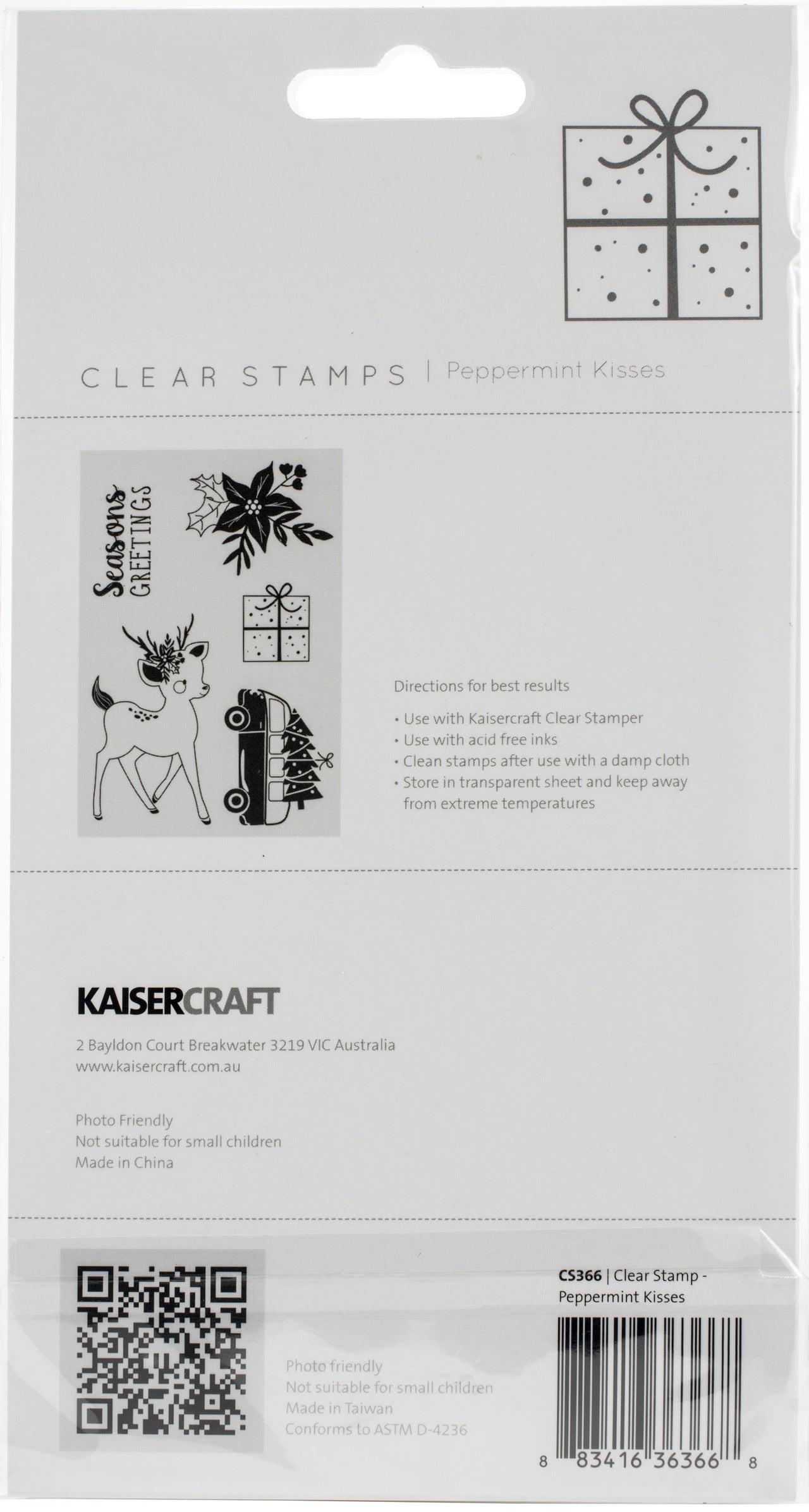 Kaisercraft Clear Stamp 6"X4" - Peppermint Kisses